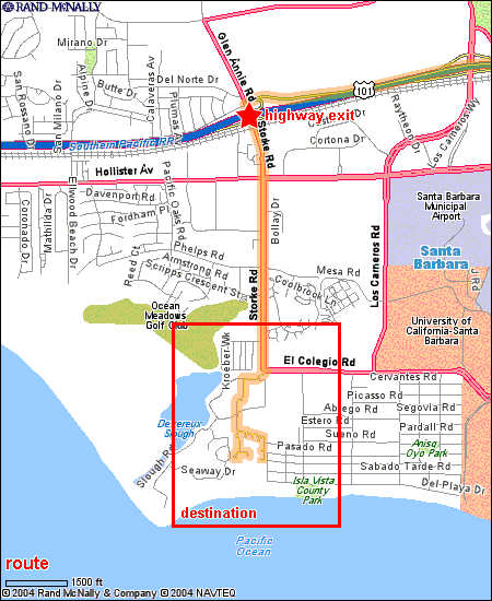 map of driving directions route